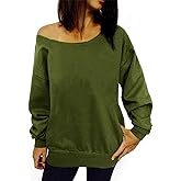 Dutebare Women Off Shoulder Sweatshirt Slouchy Shirt Long Sleeve Pullover Tops