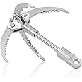 Large Grappling Hook, 4-Claw Folding Stainless Steel Grapple Hooks for Outdoor Survival, Camping, Hiking, Tree &Mountain Climbing