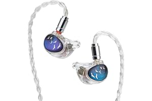 HiFiGo Kinera Celest PhoenixCall 1 DD+2BA+2 6mm Micro Planar Drivers in-Ear Monitors, 5 Hybrid Drivers IEMs in-Ear Earphones (Transparent, 3.5mm)