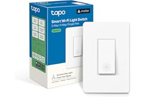 TP-Link Tapo Smart Switch, Single-Pole/3-Way/4-Way, Matter Compatible, Energy Monitoring, Neutral Wire Required, Works with Alexa, Siri, Google Home, SmartThings, UL Certified, 2.4GHZ Wi-Fi, Tapo S515