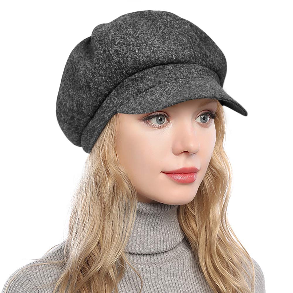PanPacSightWomen's Newsboy Hats Fall Wool Cabbie Beret Tweed Girls Paperboy Cap