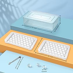 WIBIMEN Ice Cube Tray with Lid and Bin - Round Ice
