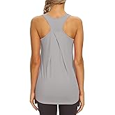 Mippo Womens Long Workout Tops Racerback Athletic Yoga Gym Tank Top Sports Tennis Shirt