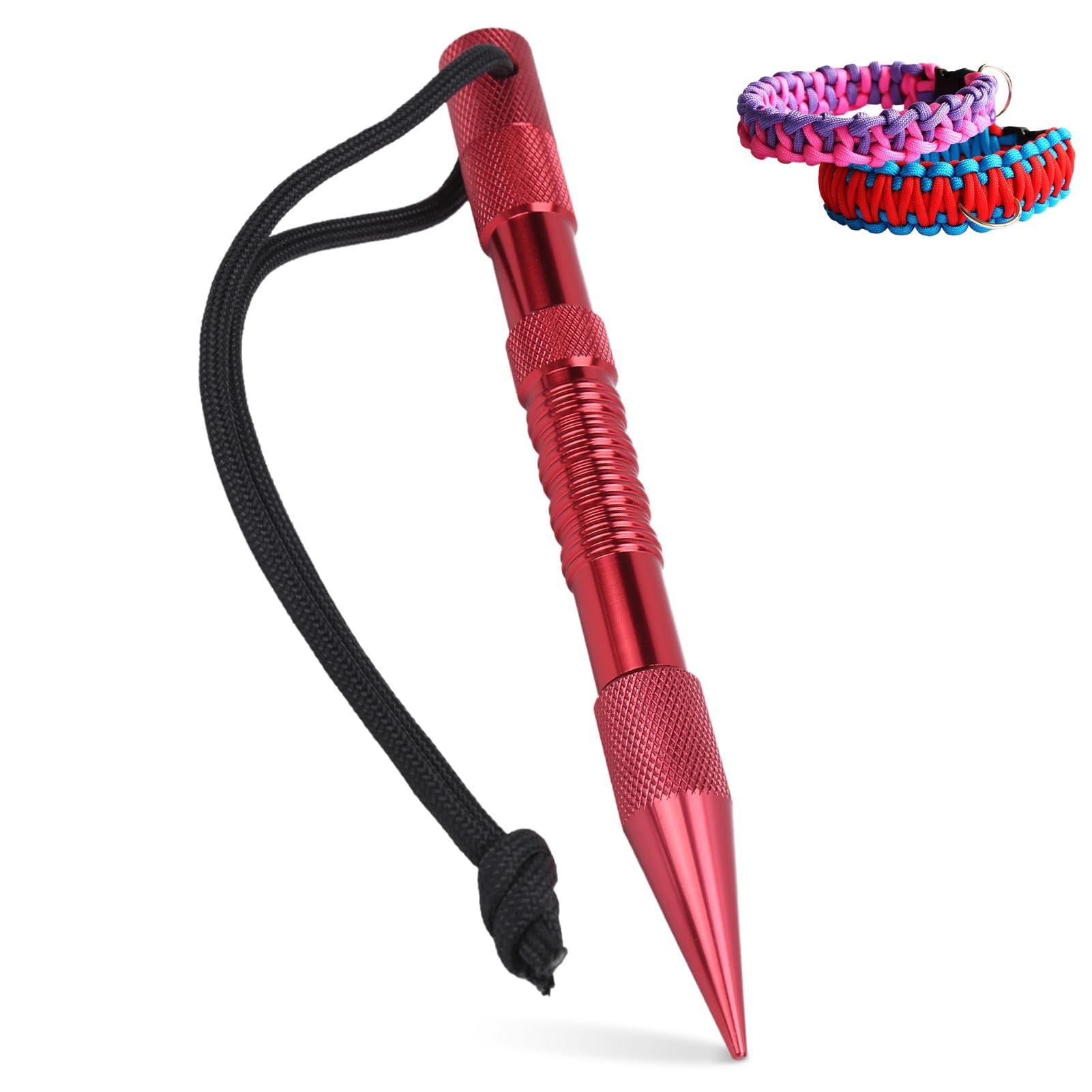 DIY Paracord Needle, 17cm/6.7in Marlin Spike Lacing Stitching Needles Stainless Steel Leather Work DIY Paracord Needles Knitting for Leather Paracord Work(Red)