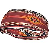 Qchaor Native American Southwestern Navajo Art Fashionable Sports Decoration, Sweat Resistant Headband, Hair Band, Breathable Sweat Wicking Fitness Equipment Headbands for Women Men, Black