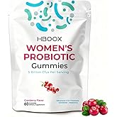 HBOOX Women's Probiotic Gummies, Cranberry Flavor, 60 Count, with 5 Billion CFUs, Feminine Balance Support for pH, Yeast & Flora Health