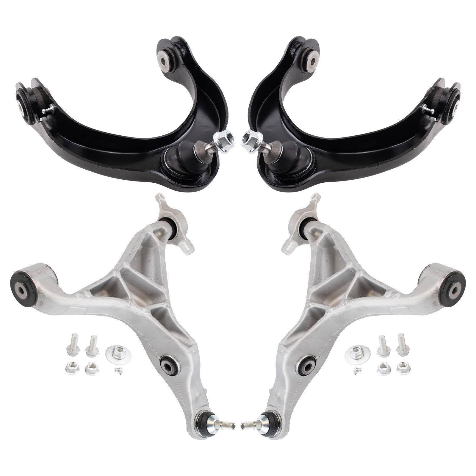 TRQ Front Left and Right Upper and Lower Control Arm with Ball Joint Set 4 Piece Compatible with 2016-2022 Dodge Durango 2016-2021 Jeep Grand Cherokee Image