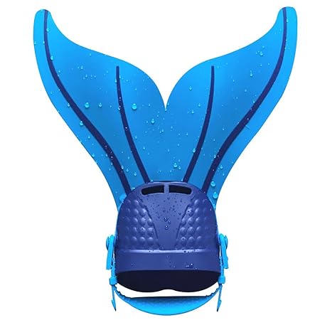 Alxcio Meerjungfrau Flossen Silikon Monofin Taucherflossen Schwimmtraining Verstellbar Monoflossen für Kinder Schwimmflossen 