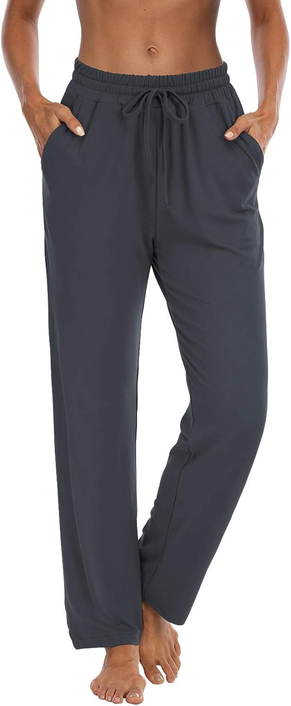 Sarin Mathews Womens Yoga Sweatpants Straight Wide Leg Workout Joggers