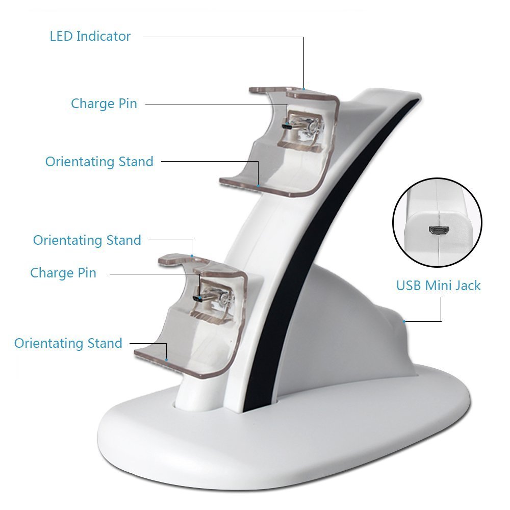 Loovbee Xbox One/One X/One S Controller Charger, Dual Quick Charging Docking Station Stand for Xbox One, One X, Xbox One S Controllers