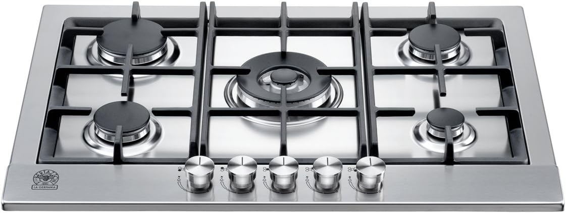 Bertazzoni La Germania p75 °C The X Built-in Gas Stainless Steel Hob – Plate (Built-in, Gas, Stainless Steel, Stainless Steel, Cast Iron, Medium)