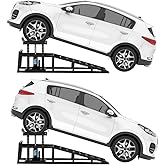 2 Pack Hydraulic Car Service Ramps,Low Profile Car Lift Service Ramps | 11000 Lbs (5 Tons), Car Lift Service Ramps Adjustable Lift Height 9.8" to 16.21",Vehicle Auto Garage for Oil Changes