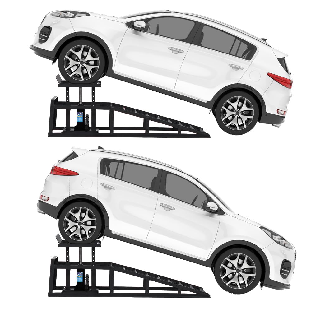 Photo 1 of *UNTESTED*
2 Pack Hydraulic Car and Truck Service Ramps,Low Profile Car Lift Service Ramps for Oil Changes,11000 Lbs (5 Tons), Adjustable Lift Height 9.8" to 16.21", Home Garage,Vehicle Auto Garage