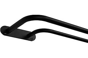 Exclusive Home Curtains - ER1028-06 66120 Fetter Wrap Around Double Curtain Rod, 66"-120", Matte Black