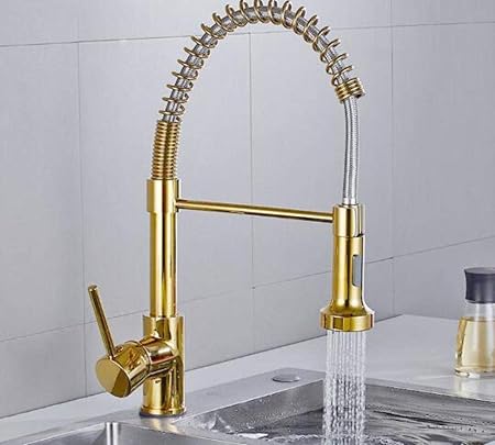 Grifos Grifo todo cobre grifo Grifo de cocina extraíble de color dorado
