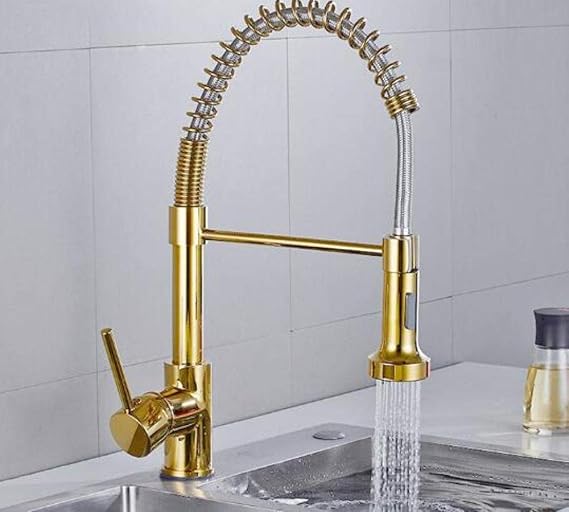 Grifos Grifo todo cobre grifo Grifo de cocina extraíble de color dorado