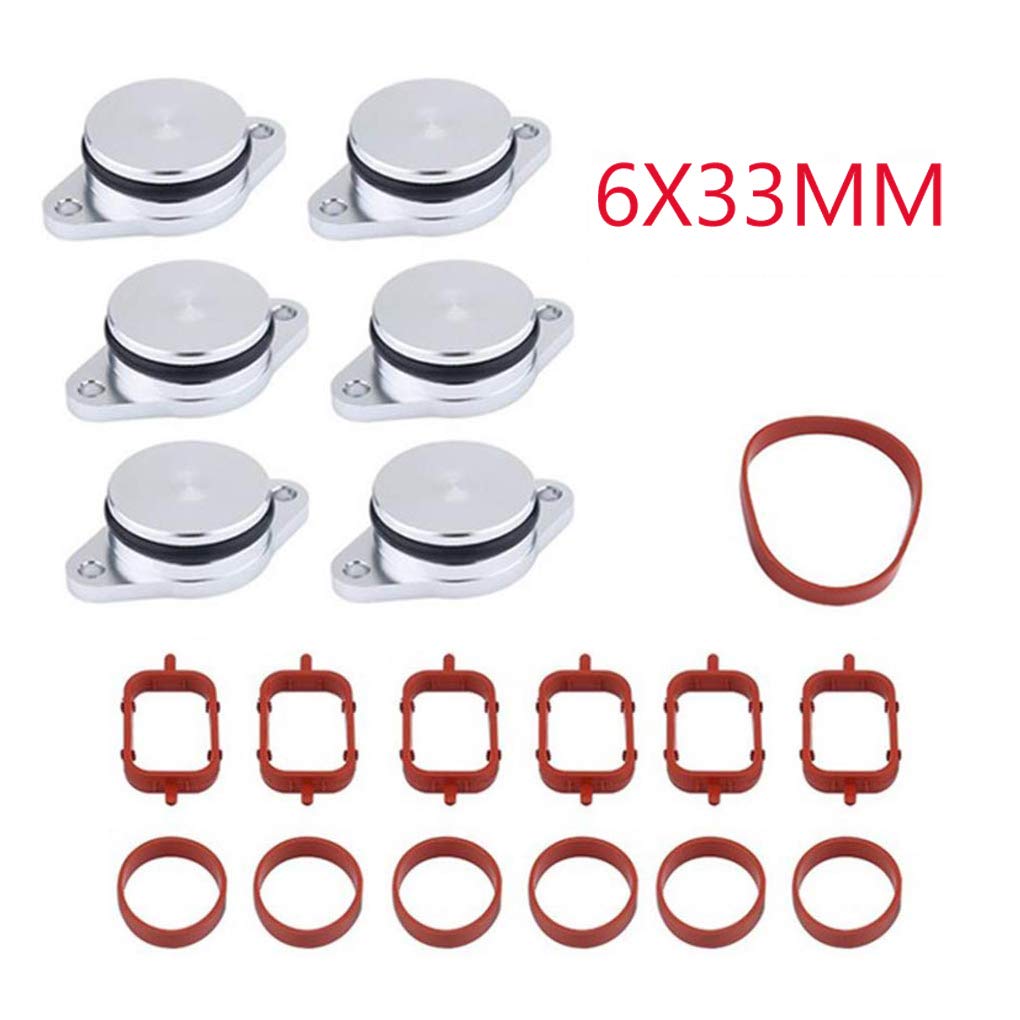 6Pcs 33mm Diesel Swirl Blanks Flaps Repair Manifold with Intake Manifold Gaskets forB-MW 530d E65 730d