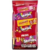 SKITTLES Original, Wild Berry &amp; STARBURST Fun Size Variety Bag, 20.13 oz | Chewy fruity SKITTLES and STARBURST in fun size packs, great for movie nights, party favors, road trips and Halloween Candy