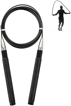 Amazon 自動ロックレーシングワイヤーロープスキッピングファットロスプロ級の筋力トレーニングエクササイズ機器 黒 Tww なわとび