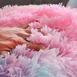 Holawakaka Large Faux Fur Bed Rest Pillow with