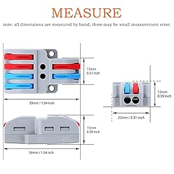 NineLeaf 10PCS Wire Connectors, 2 in 4 Out Lever