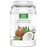 Anjou Coconut Oil, 32 oz, Organic Extra Virgin, Cold Pressed Unrefined for Hair, Skin, Cooking, Health, Beauty, USDA Certified