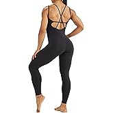 LOVESOFT Women's Sleevesless Bodysuit Dance Unitard, Backless Bodycon Rompers Jumpsuits for Workout Yoga