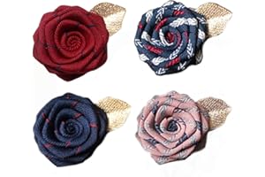 Men's Handmade Flowers Lapel Pin Flower Boutonniere Set Handmade For Suits Gift