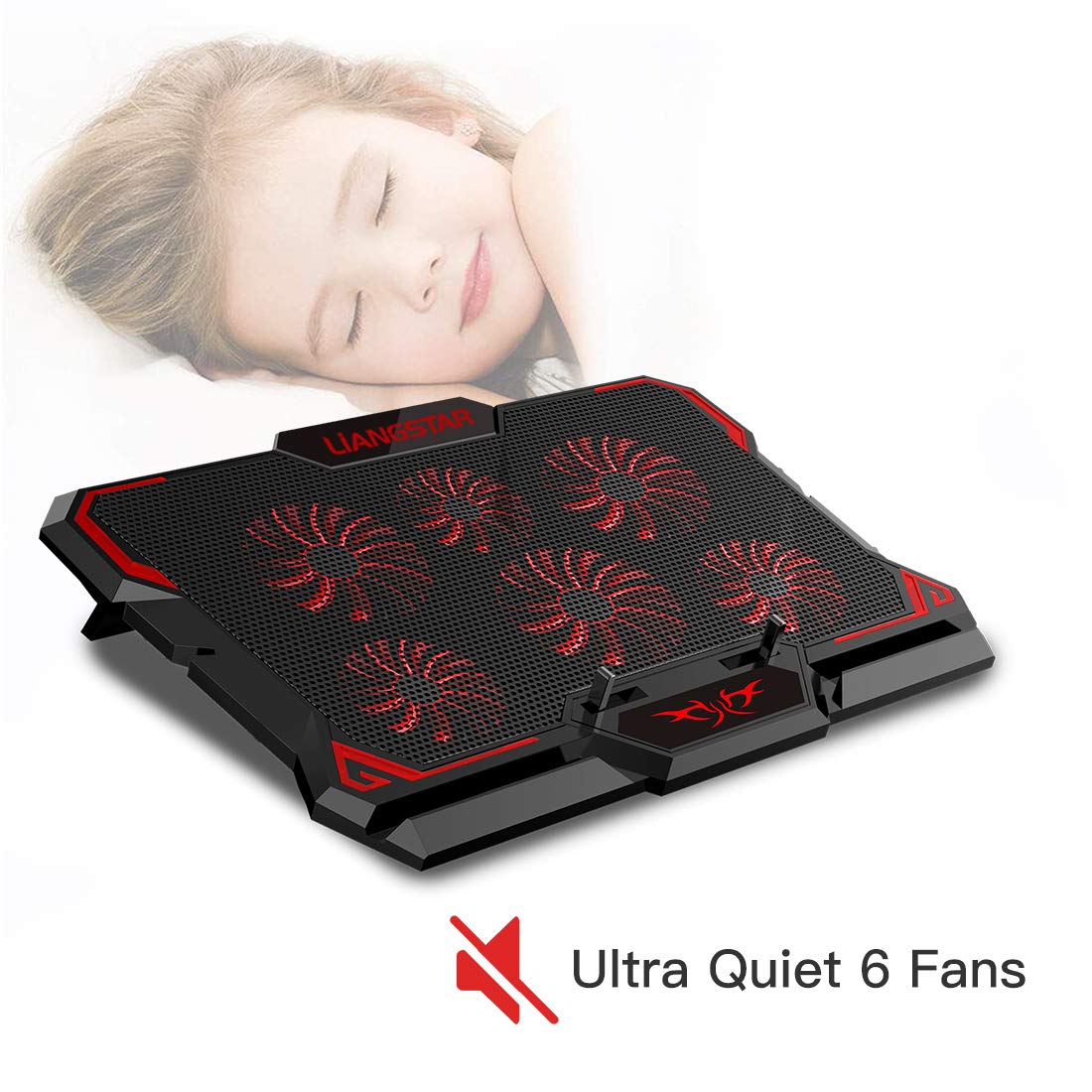 Laptop Cooling Pad, Laptop Cooler with 6 Quiet Led