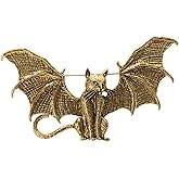 Vintage Flying Cat Brooch Pin for Women Big Wing Animal Brooches Lapel Pins Unisex Dress Accessories Suit Collar Decoration Jewelry for Christmas Halloween