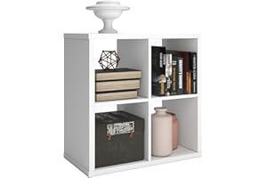 Endearing Limons【2026 Wooden Thick Border】 4 Cube Shelf Storage Organizer with Anti-Tipping Kits + Reversible Open Back Bookc