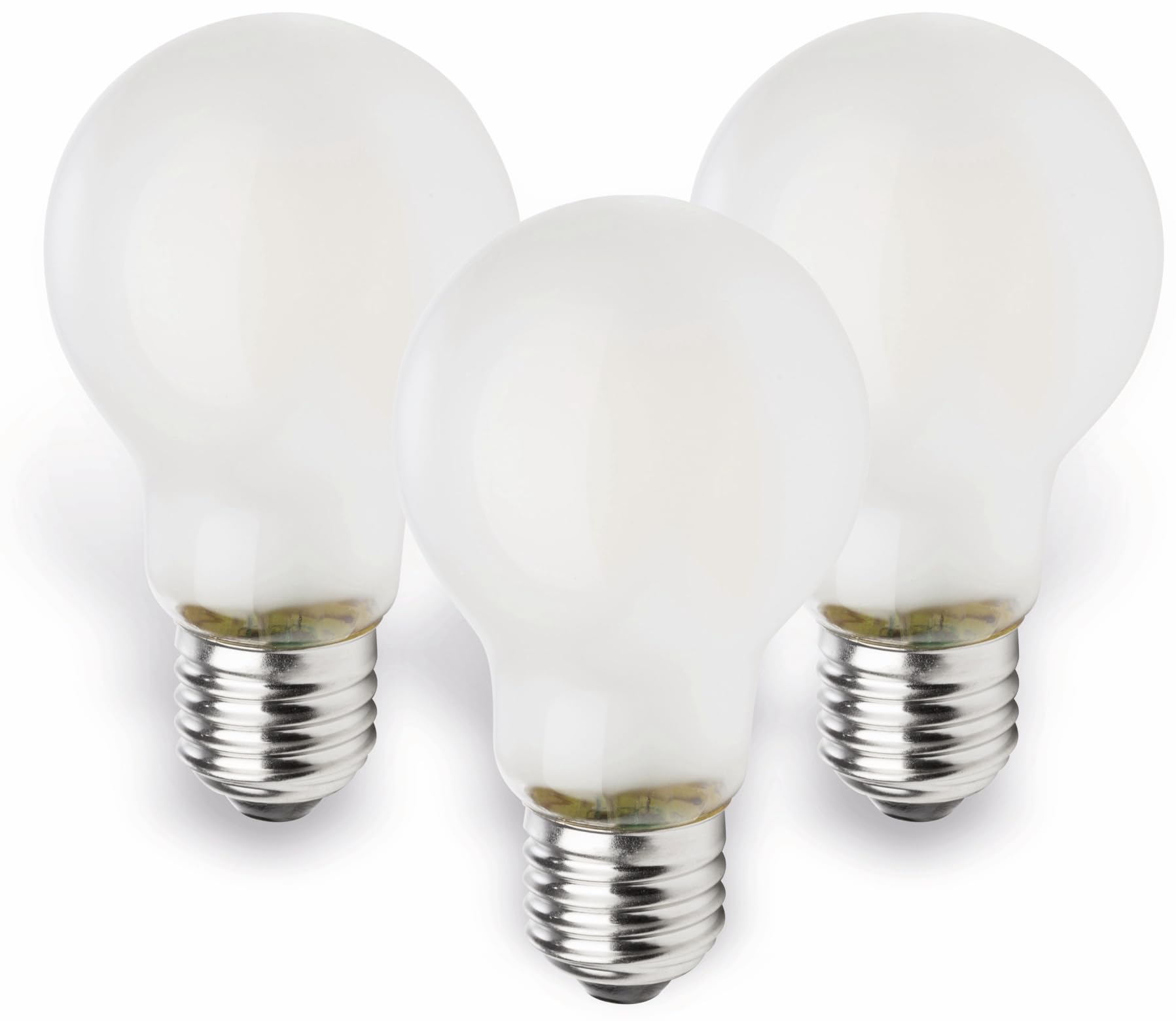 Müller-Licht LED Light Bulb, Glass, E27, 40 watt Equivalent, 4 watts, Set of 3, Silver Look, 6 x 6 x 10.6 cm, 3 Units