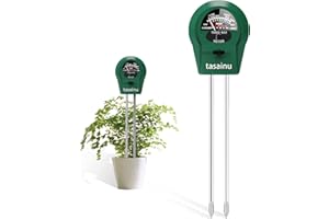Soil Moisture Meter, Tasainu 3-in-1 Moisture Meter for House Plants, Soil pH Meter, Suitable for Potted Plants, Farms, Gardens and Indoor & Outdoor, No Battery Required