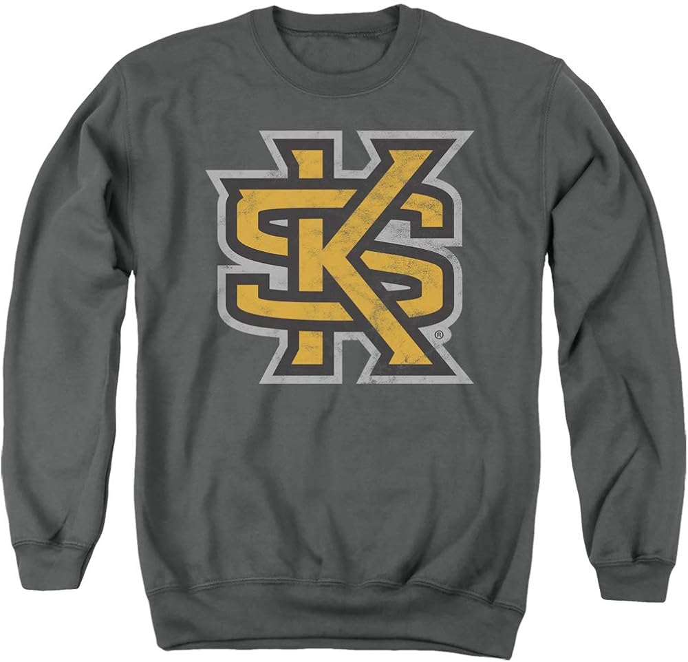 Buy Kennesaw State University Official Distressed Primary Logo Unisex Adult Crewneck Sweatshirt