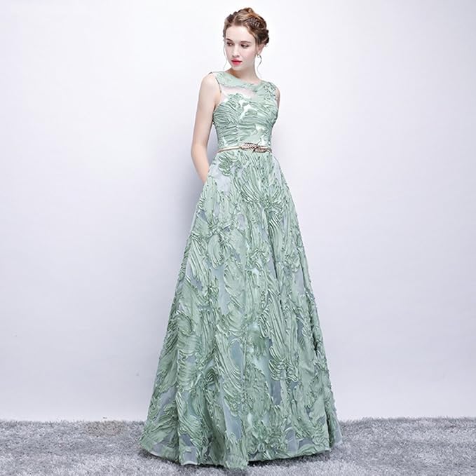 sage green evening dress