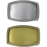 BEAMARKER 2Pcs Vintage Blank Plain Belt Buckles 1.5 Inch Heavy Duty Belt Buckles Rectangle Alloy Waistband Fastener Repair Replacement Accessories for Men Women Jeans Trousers Pants Backpack