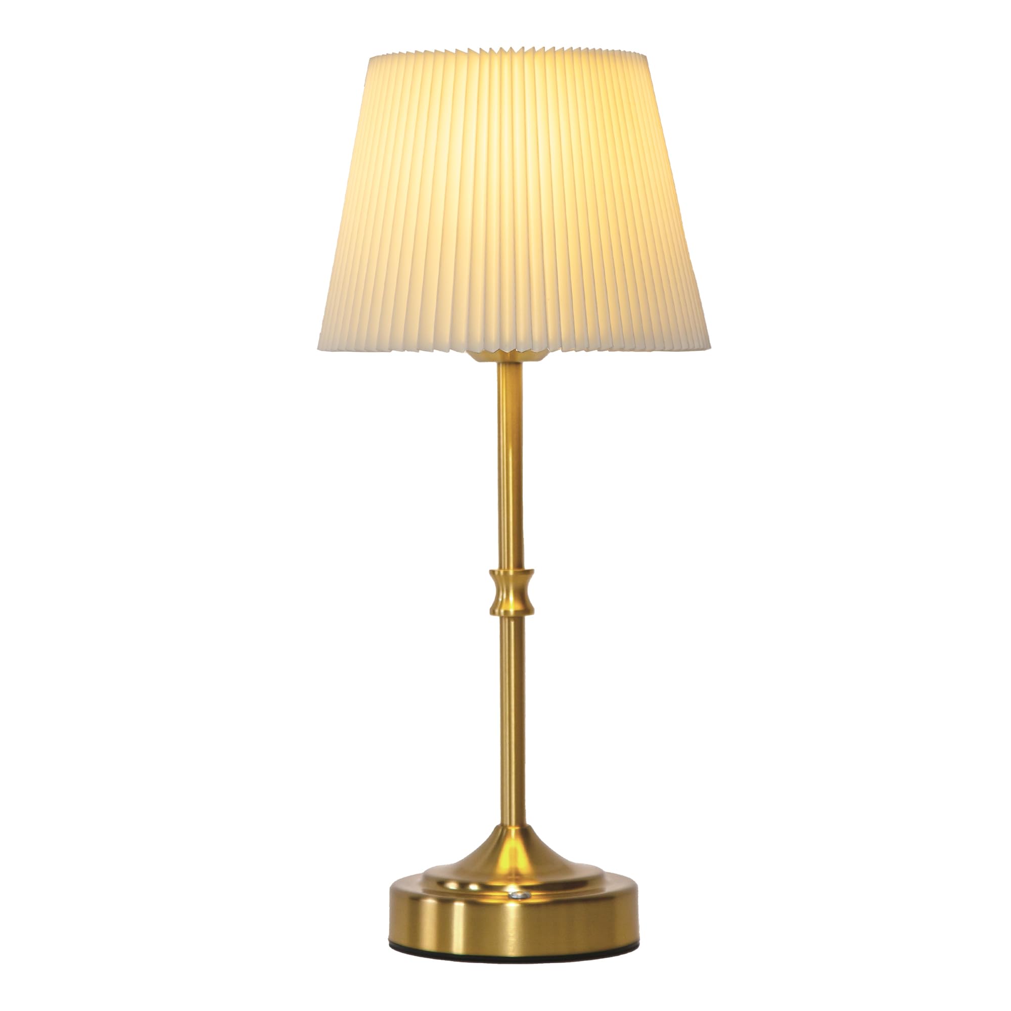 Photo 1 of Cordless Table Lamp Portable, 3 Light Colors & Brightness Adjustable , 5400mAh Battery Operated Rechargeable, Wireless Lamp for Kitchen Counter Bedroom Living Room, LED Vintage Lamp (Gold Brass)