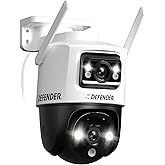 Defender AI Powered Guard Pro 3K Plus Dual Lens PTZ WiFi 6/Bluetooth Security Camera, Plug-in Power Cameras for Home Security with Human/Vehicle Detection, AI Auto-Tracking, Night Vision, Mobile App