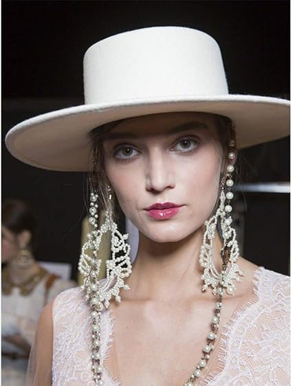 Fashion Size 56 58cm 100 Wool White Women Fedora Hat Top Hat