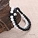 Jade cabbage Distance Relationship Bracelets for Couple-2pcs Black Matte Agate & White Howlite 6mm Beads