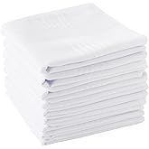 Scotamalone Men's Handkerchiefs 100% Soft Cotton White Hankie Hankerchieves