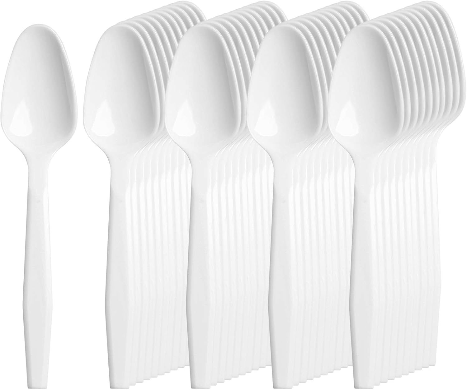 ZEML 600 Medium-Weight Disposable Plastic Tea Spoons -White: Kitchen & Dining