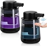 2 Pack Automatic Soap Dispenser Touchless Automatic Foaming Soap Dispenser 3-Level Adjustable Modern Foam Soap Dispensers 10.5oz/300ml USB Rechargeabled for Bathroom Kitchen Office