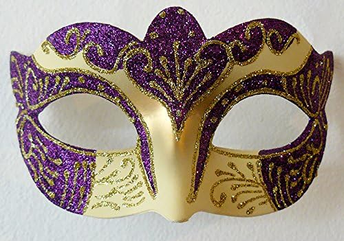 Gold &amp; Purple Luxury Venetian Classic Masquerade Mask - Carnival Halloween Burlesque