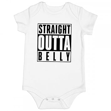Babybody Straight Outta Belly Weiß Aus 100 Ringspun