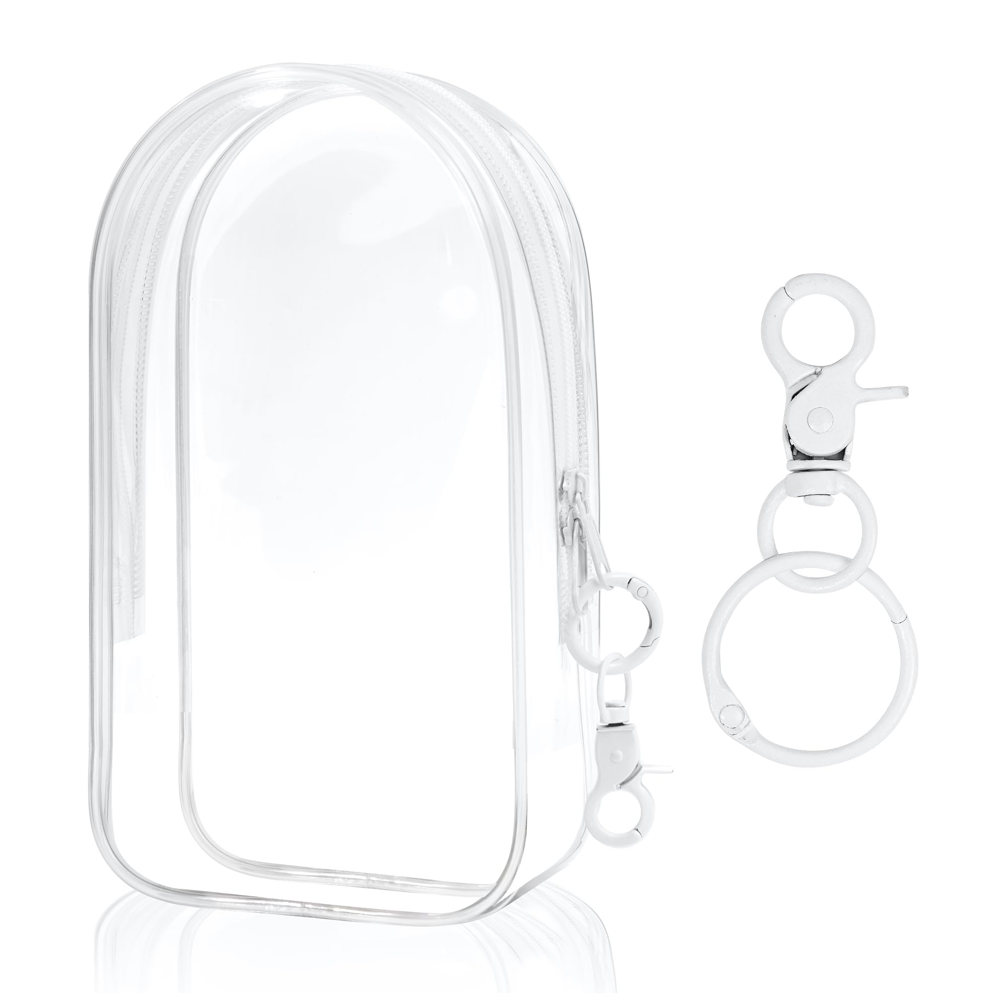 Photo 1 of GGBOVVO Clear Figure Display Bag with Keychain for Doll, Positive Doll Storage Bag, Pouch Keychain Charms for Collectibles (with Zipper- Waterproof) Building Block Storage Bag,8.2 * 4.6 inch