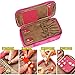 JAVOedge Women's Double-Sided Cosmetic Toiletry, Dark Pink, 8