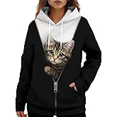 HIVICHI Graphic Hoodies for Women Cute Printed Funny Design Trendy Cool Colorful Novelty Fashion Pullover Hooded Sweatshirt