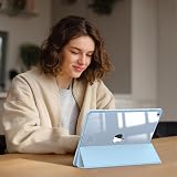 FINTIE Hybrid Case for iPad 9th/8th/7th 10.2in Sky Blue with Pencil Holder view 5