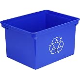 Storex 9 Gallon Recycle Bin, Blue, 1 Count (61549A01C)